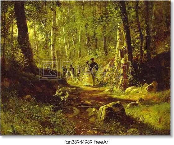 Forests Repro on Canvas or Paper Walk in the Forest by Russian Ivan Shishkin